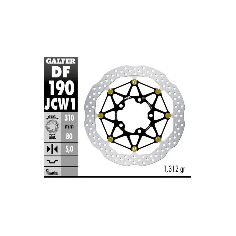 Disco freno moto Galfer Wave flotante DF190JCW1G03
