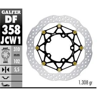 Disco freno moto Galfer Wave flotante DF358JCW1G03