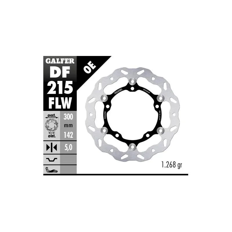 Disco freno moto Galfer Wave flotante 300x5mm DF215