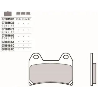 Pastillas de freno moto Brembo sinterizadas 07BB19SA