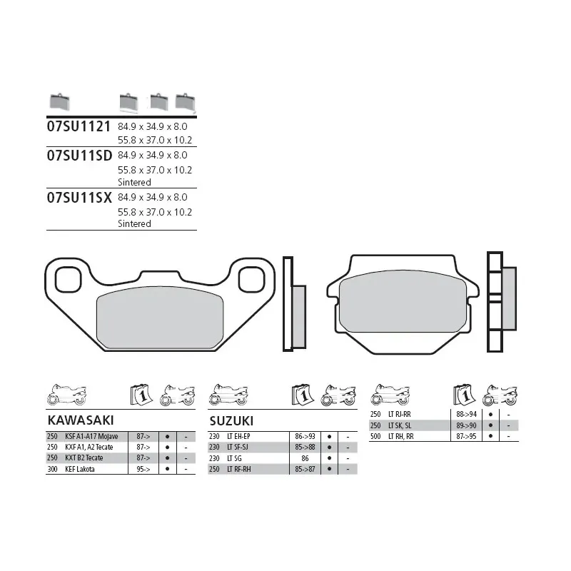 Pastillas de freno moto Brembo genuinas 07SU1132