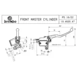 BOMBA DE FRENO DELANTERO BREMBO AXIAL PS 16 CON DEPÓSITO 10462047