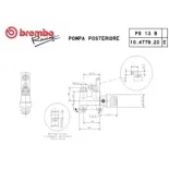 Bomba de freno trasero Brembo PS13B 10477620