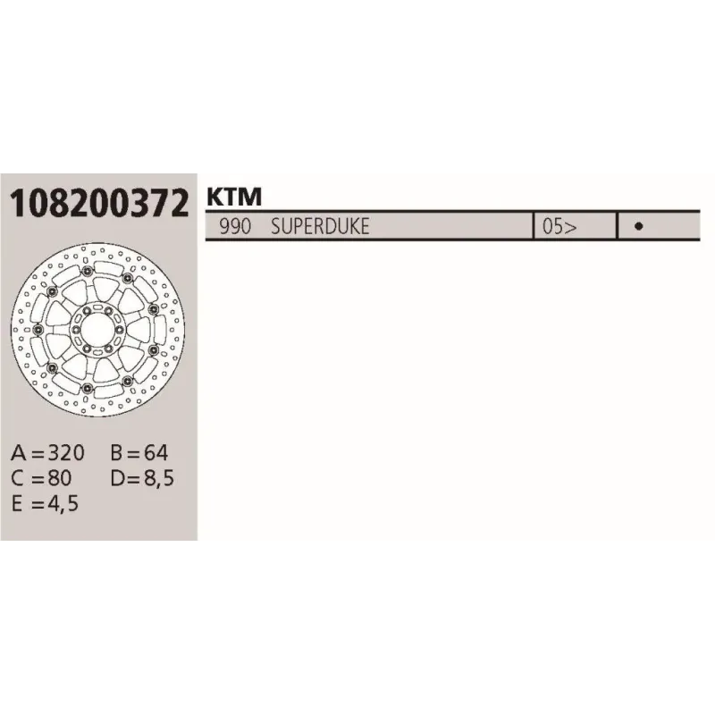 Disco Brembo Genuine KTM Superduke 990 108200372
