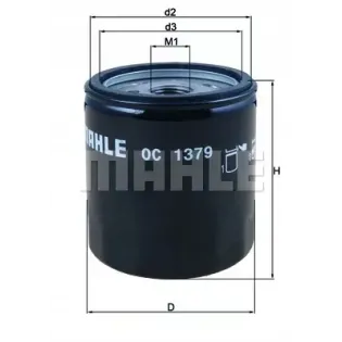 Filtro de aceite MAHLE OC1379 COF071   HF171