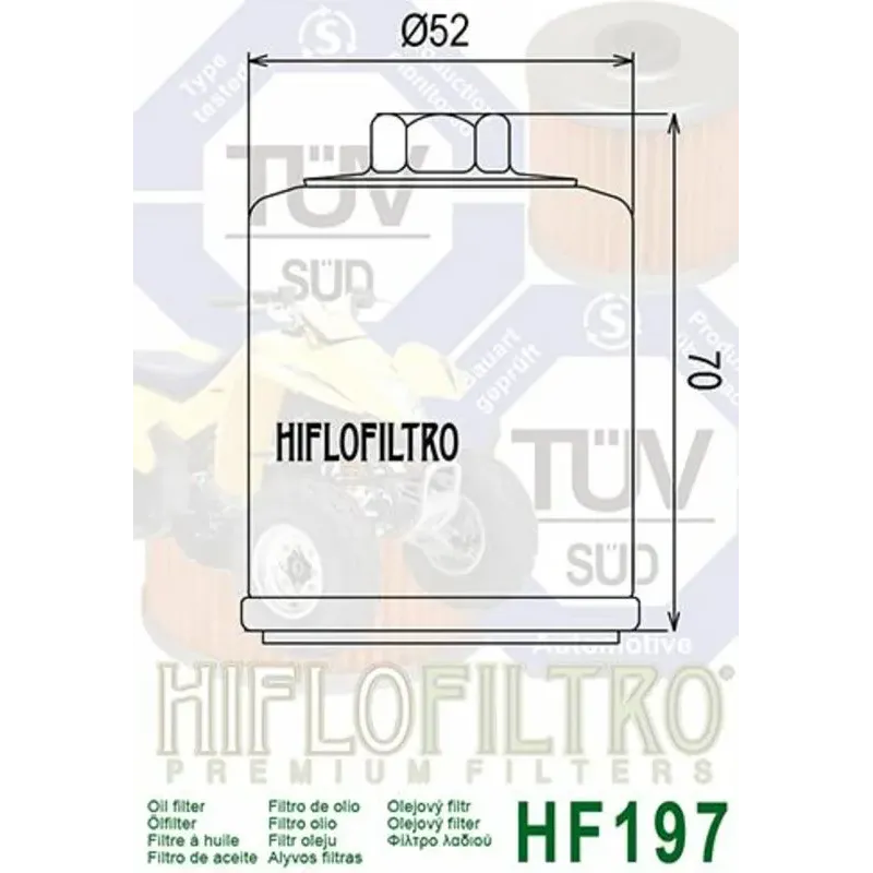 Filtro de aceite Hiflofiltro HF197