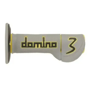Puños Domino EXP3 OffRoad gria-amarillo-negro