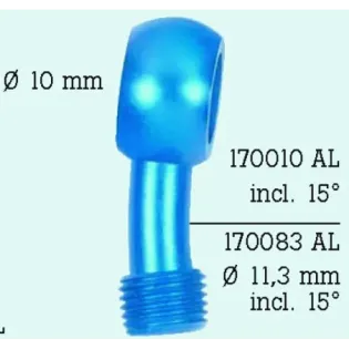 Banjo de moto 15° cromado diámetro 10 FrenTubo 170010CR