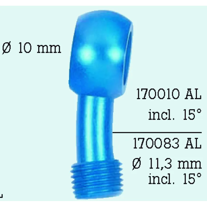 Banjo de moto 15° cromado diámetro 10 FrenTubo 170010CR