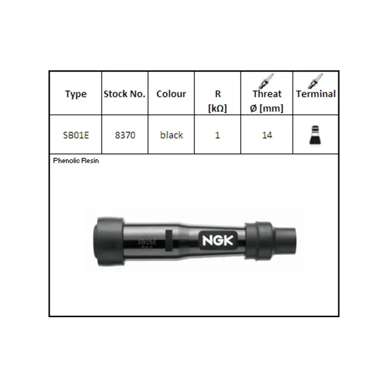 Pipa bujía de moto NGK 8370 SB01E