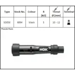 Pipa bujía de moto NGK 92549 SD05EM