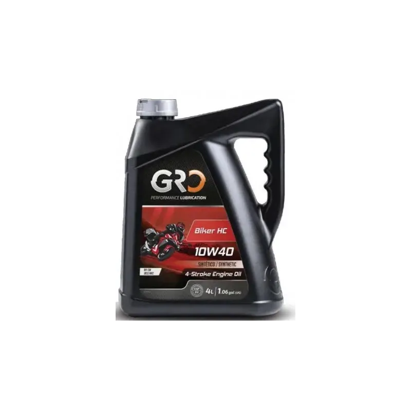 Aceite de motor sinteico GRO BIKER HC 10W40 4 litros