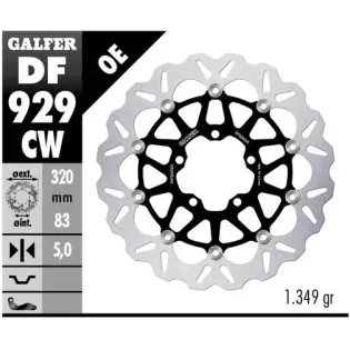 Disco de freno flotante Galfer Floatech® Road DF929JCW – Ø 320 mm