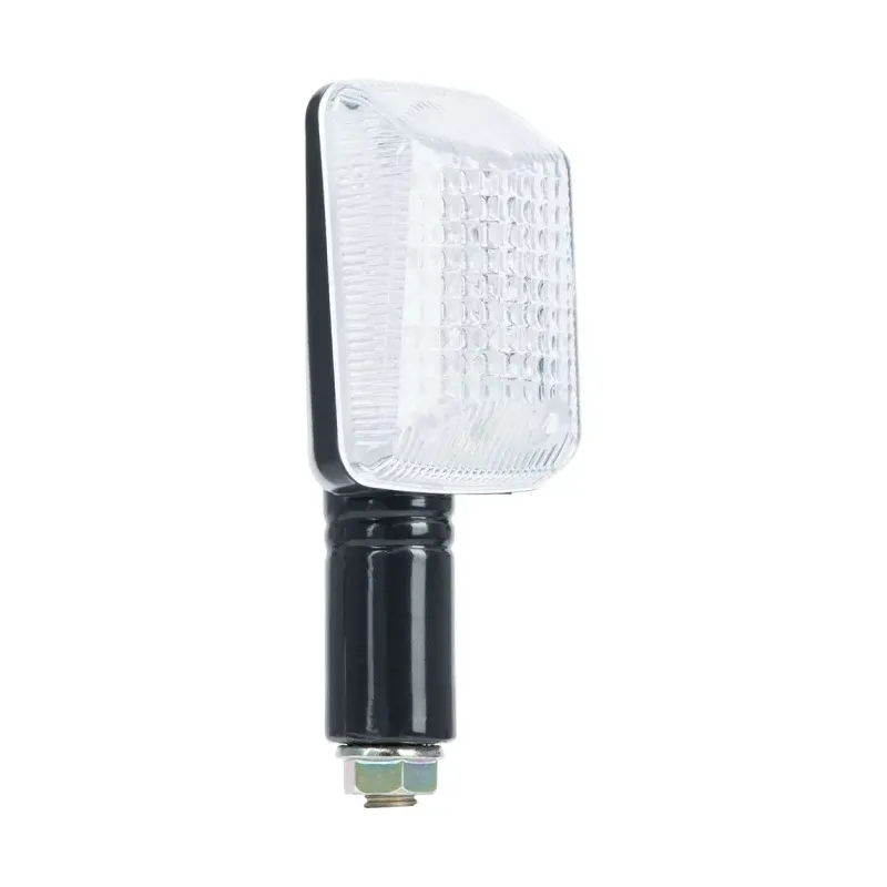 Intermitentes MOTO led  rectangulares Oxford – brazo corto, negro, lente transparente