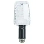 Intermitentes MOTO led  rectangulares Oxford – brazo corto, negro, lente transparente