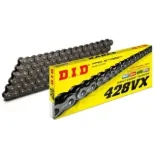 Cadena DID 428 VX 142 pasos color acero con clip - 28021425F