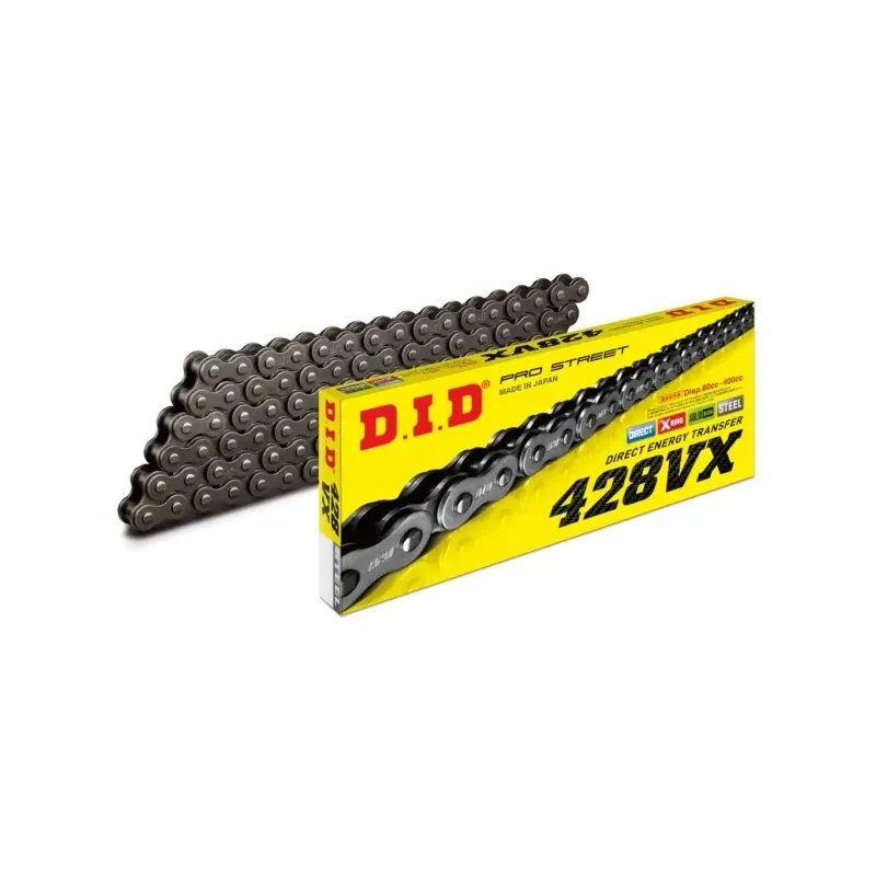 Cadena DID 428 VX 146 pasos color acero cierre clip - 28021465F