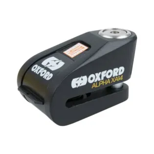 Candado de disco con alarma Oxford Alpha XA14 Negro/Negro - LK218