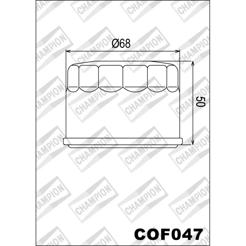 Filtro de aceite Champion para moto COF047