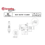 Bomba de freno trasera Brembo PS13C negro 40 mm 10477660