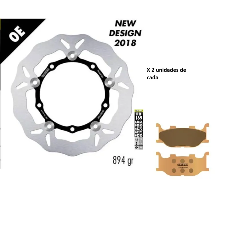 Kit freno delantero BASIC Galfer KG5032F Yamaha T-MAX 500 (2004–2007) discos Wave