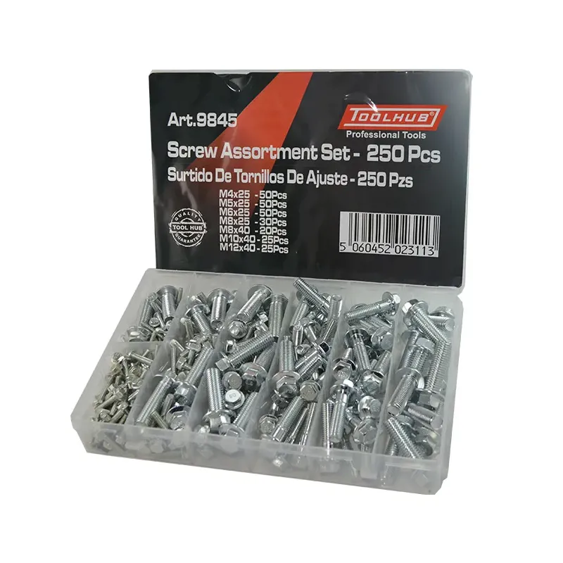 Surtido tornillos métricos Toolhub 9845 para moto/automoción (250 pzs)