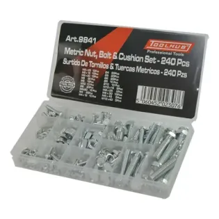 Surtido tornillos y tuercas métricas Toolhub 9841 para moto/automoción (240 pzs)