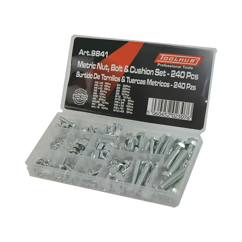 Surtido tornillos y tuercas métricas Toolhub 9841 para moto/automoción (240 pzs)