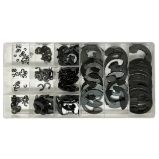 Surtido clips tipo E Toolhub 9822 anillos elásticos exteriores – 300 pzs