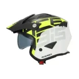 Casco Acerbis Jet Aria Graphic Sport 22-06 color negro y amarillo fluor mate 0026602.457