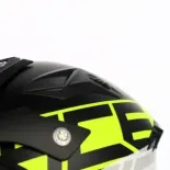 Casco Acerbis Jet Aria Graphic Sport 22-06 color negro y amarillo fluor mate 0026602.457