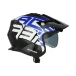 Casco Acerbis Jet Aria Graphic Sport 22-06 color negro y azul mate 0026602.295