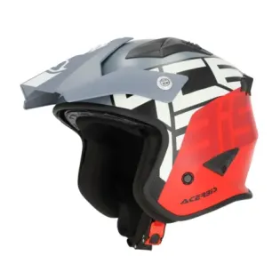 Casco Acerbis Jet Aria Graphic Sport 22-06 color gris y rojo mate 0026602.295
