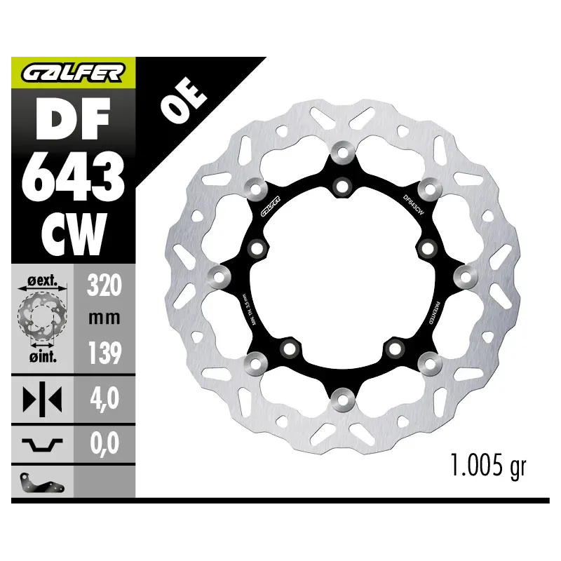 Disco freno delantero Wave Galfer DF643CW Kove 800X ADV Rally