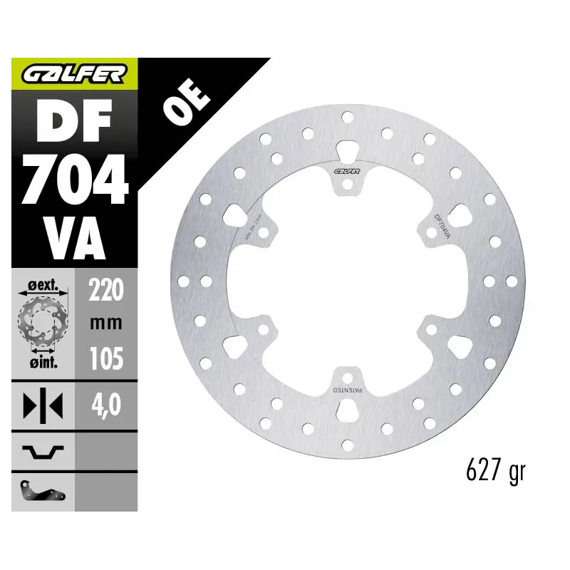 Disco de freno trasero Galfer DF704VA Piaggio 