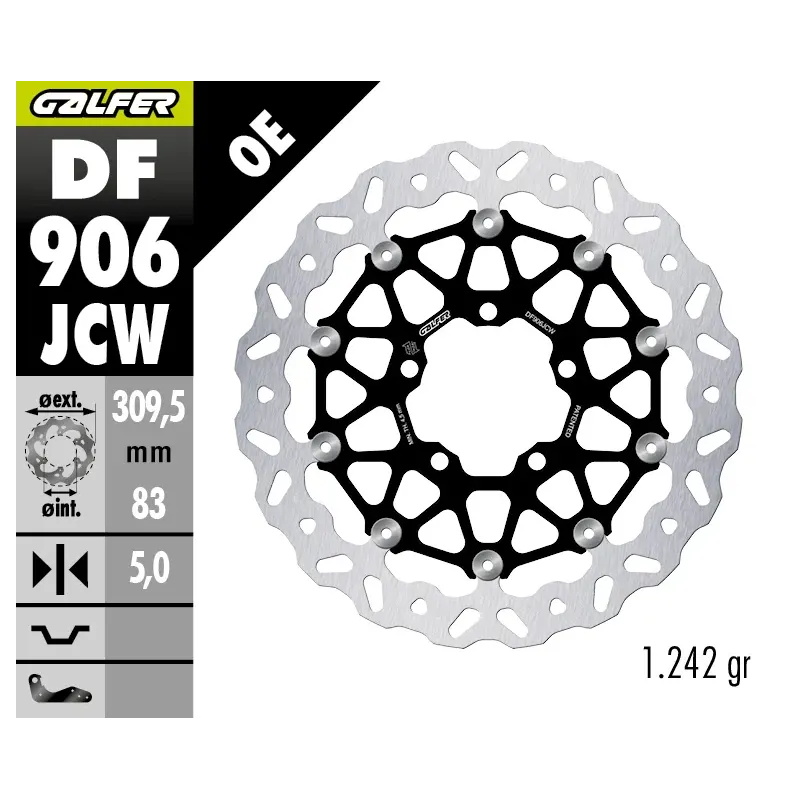 Disco freno delantero Wave Floatech Galfer DF906JCW Triumph 310x5 mm PCD 100,5