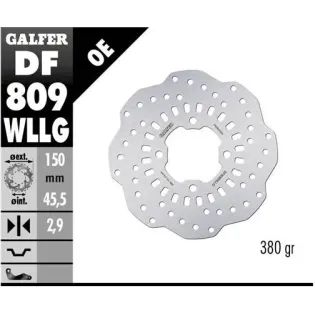 Disco freno trasero trial Galfer DF809WLLG 150x2.9 mm 4 anclajes Ø60