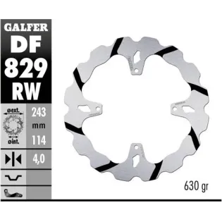 Disco freno trasero  Galder Wave fijo 243X4mm DF829RW TM SMX 660 F (09) (REAR)