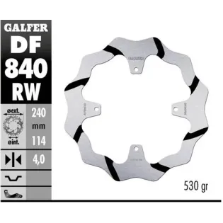 Disco freno trasero Galfer DF840RW Wave ranurado 240x4 mm TM EN/MX/SMR/SMX 4 tornillos Ø12