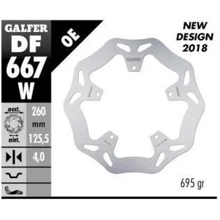 Disco freno Galfer DF667WGAL Wave 260x4 mm 5 tornillos Ø140,5 Piaggio Beverly 500