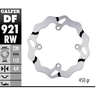 Disco freno trasero Galfer DF921RWGAL Wave ranurado 220x4 mm Sherco SE/SEF 4 tornillos Ø13