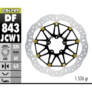 Disco freno delantero Galfer DF843JCW1G03 Floatech Racing Wave 320x6 mm KTM 1290/1390 Supe