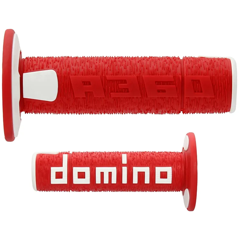 Puños off-road Domino A36041C4246A7-0 rojo/blanco 22–26 mm cerrados