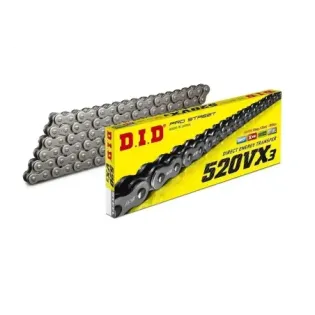 Cadena DID 520 VX3 122 pasos color acero con remache - 28831225Z
