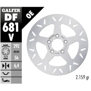 Disco freno trasero Galfer 292x6.5mm DF681V Harley Davidson 