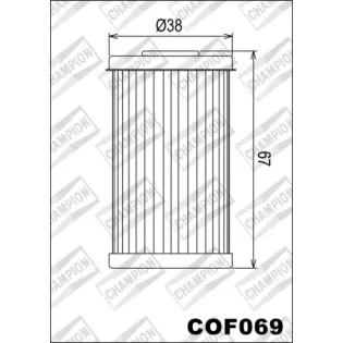 Filtro de aceite Champion para moto COF069