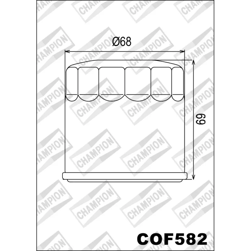 Filtro de aceite Champion para moto COF582