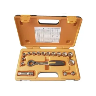 Juego de vaso pasante 1/2 17 piezas ToolHub 9460 con carraca perfil bajo