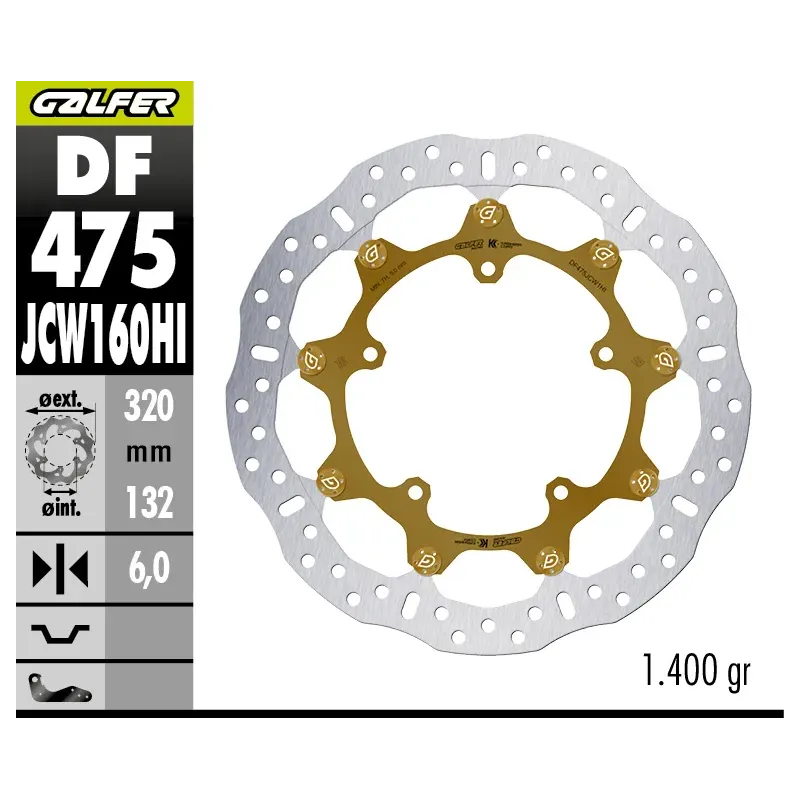 Disco de freno W Floatech 320X6mm Kashima