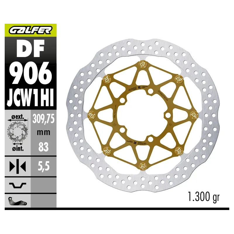 Disco de freno Galfer  W Floatech 310X5,5mm Kashima (Cometicion uso exclusivo) 